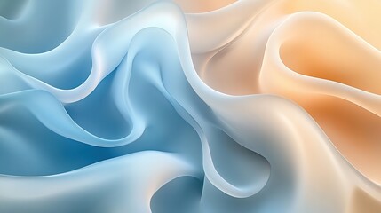 Obraz premium Soft abstract fluid shapes, pastel tones of light blue and beige, smooth gradients, modern and minimalistic composition