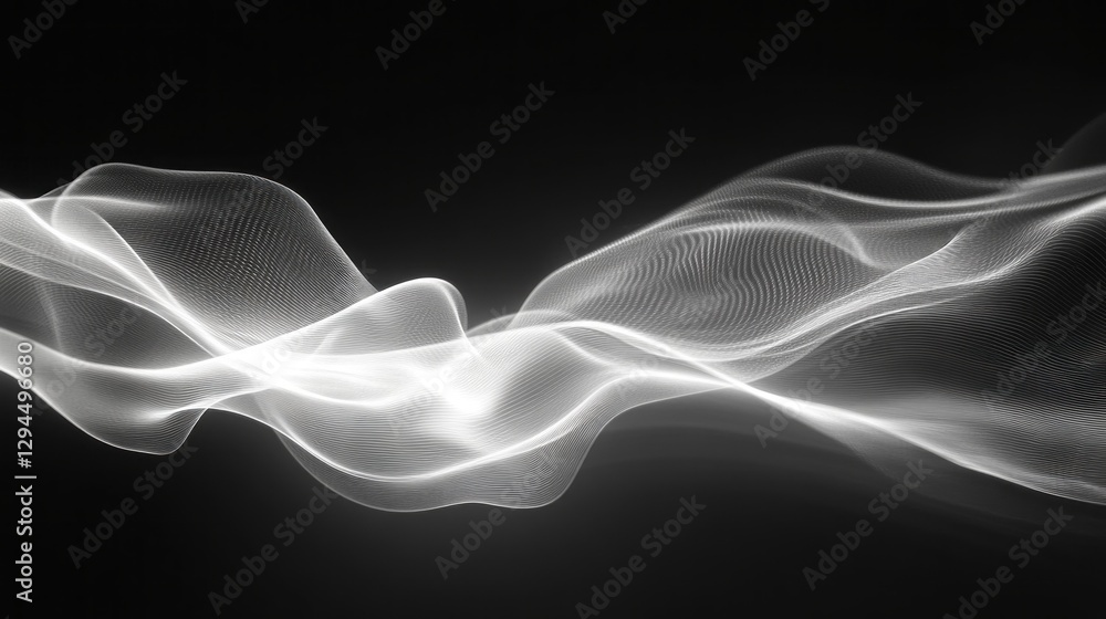 Poster soft waves of luminous light ripple through the darkness, creating an enchanting display. the gentle