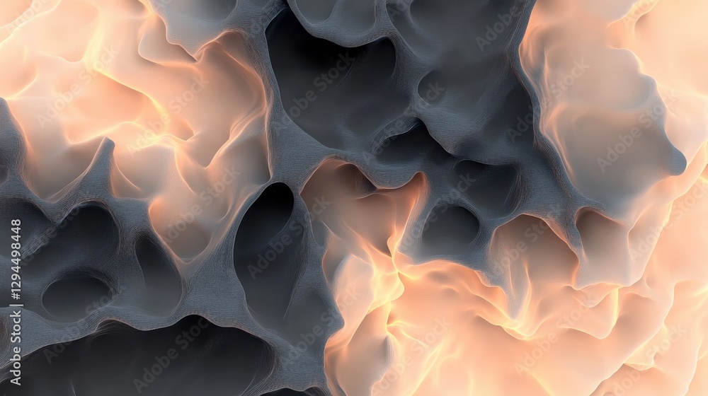 Poster abstract organic textured background with fluid dynamic waves in soft colors