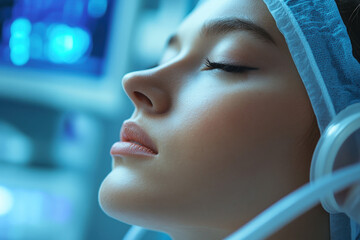 A patient undergoing procedural sedation, clinical and educational, medical theme