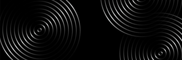 Abstract gold circle lines on dark background. Geometric stripe line art design. Vector illustration