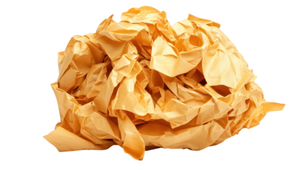 Crumpled paper on black background, abstract texture of messy creativity and office waste