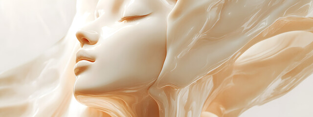 White background, light yellow color scheme, skin tone
