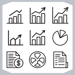 Graph and Chart Icons Perfect for Financial Reports and Business Presentations