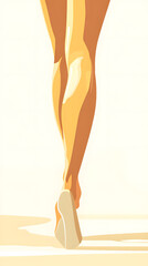 White background, light yellow color scheme, skin tone
