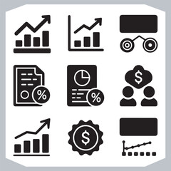 Graph and Chart Icons Perfect for Financial Reports and Business Presentations
