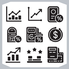 Graph and Chart Icons Perfect for Financial Reports and Business Presentations