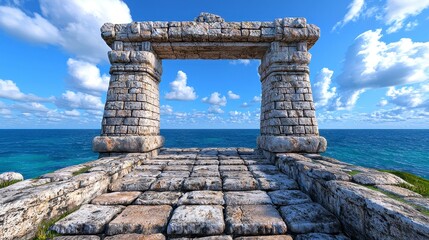 Obraz premium Ancient stone ruins in a remote location surrounded by nature showcasing historical architecture and archaeological significance
