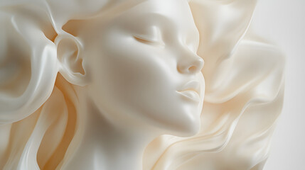 White background, light yellow color scheme, skin tone
