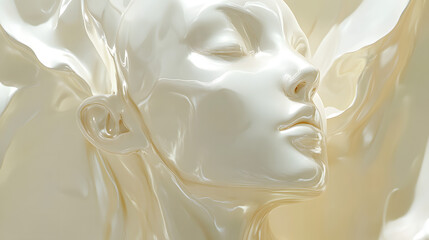 White background, light yellow color scheme, skin tone
