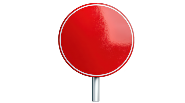 Striking red sign with a crisp white border, ideal for clear communication and display