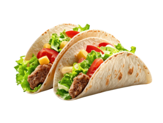 Two delicious tacos on rustic plate, a culinary treat of authentic mexican cuisine