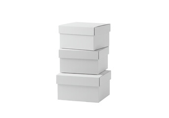 Obraz premium Isolated Stack of White Cardboard Boxes, Minimalist and Simple