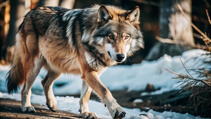 Obraz premium gray wolf canis lupus