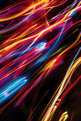 A Dynamic Symphony of Light: Captured Streaks in the Night Sky Unveil Energy's Transient Beauty