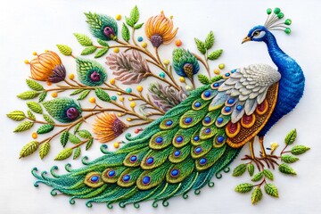 peacock with feathers out