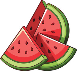 Pre-Sliced Watermelon Wedge Vector Art – Easy-to-Serve Summer Snack, Party Fruit Hack, and Fresh Hydration Illustration
