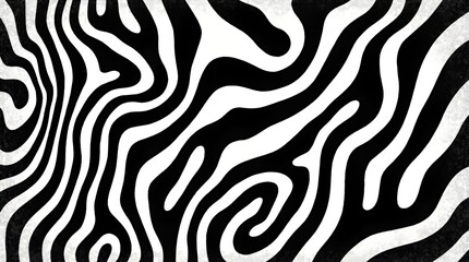 Black and White Abstract Zebra Stripes Pattern - High-Contrast Design