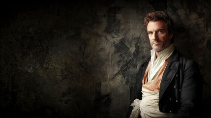 Elegant Gentleman  Historical Portrait  Vintage Fashion  Studio Shot