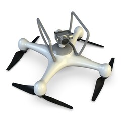 Illustration 3D Generic Drone Camera Quadcopter