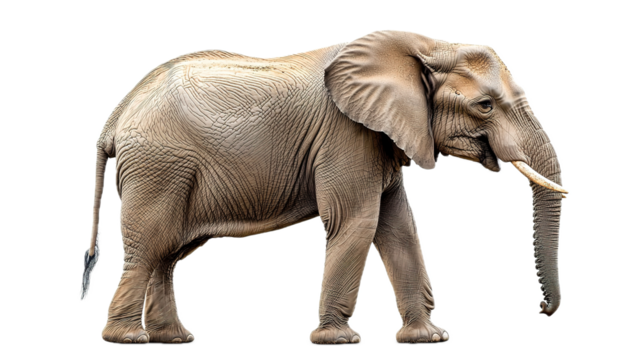 Majestic elephant walking in a studio setting animal photography captivating viewpoint wildlife concept for nature enthusiasts