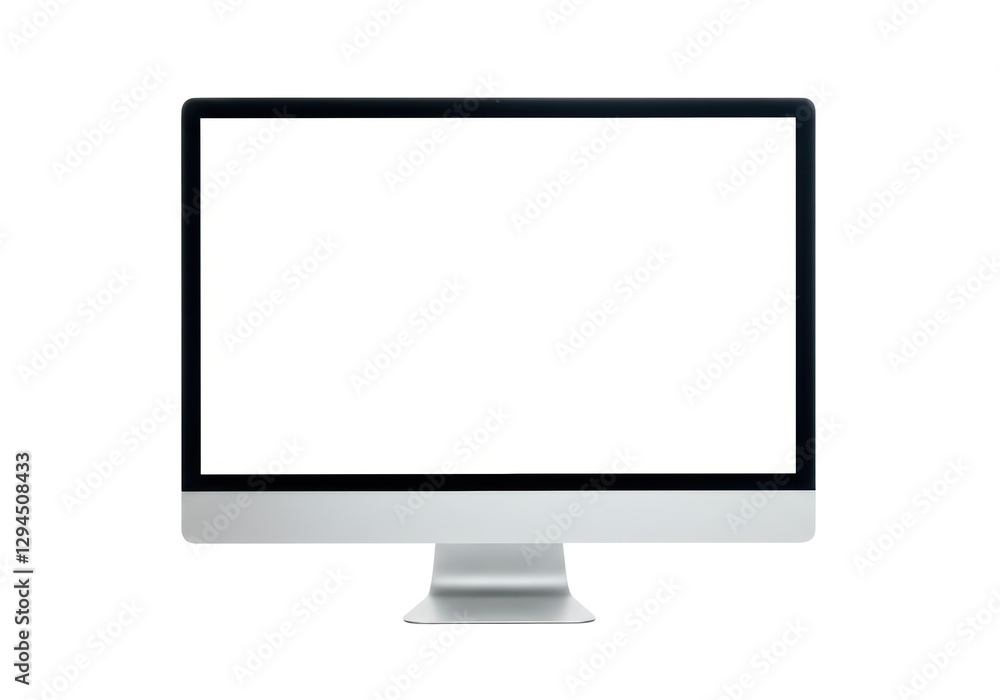 Poster isolated modern computer monitor with blank screen