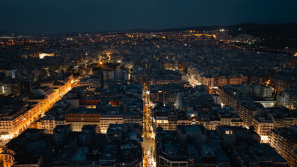 Establishing View of Thessaloniki, waterfront, Greece