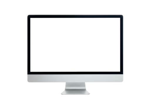 Isolated Modern Computer Monitor with Blank Screen