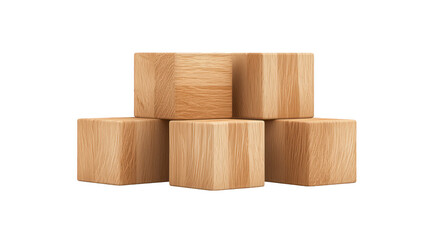 Obraz premium Abstract minimalism, wooden cubes on a dark background create study in contrast and texture