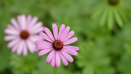 Obraz premium Close-up of Two Pink Coneflowers in a Garden