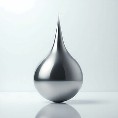 Fototapeta premium Liquid Metal Drop Suspended in Mid-Air with Hyper-Reflective Surface