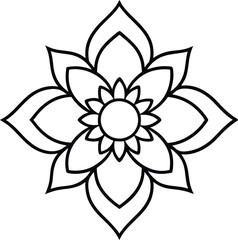 Lotus flower with Mandala pattern illustration