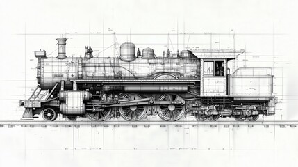 Obraz premium Black and White Engineering Illustration