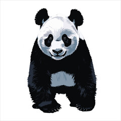Black and white panda vector © My icon
