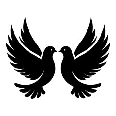 Obraz premium Beautiful Illustration of Two Doves with Awareness Ribbon in a Symbol of Hope and Peace