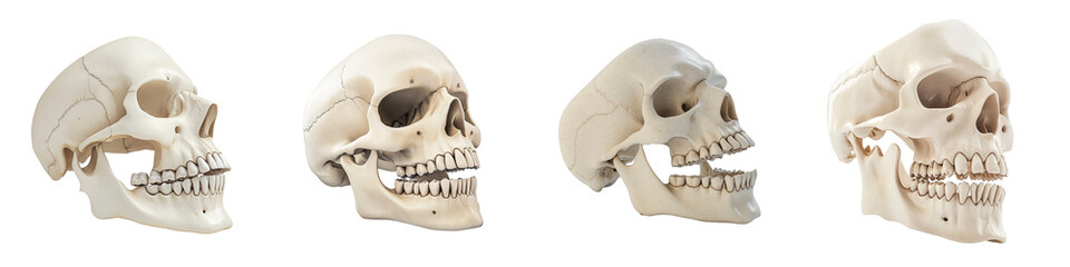 Obraz premium Side View of Human Skull Models – Anatomy Collection