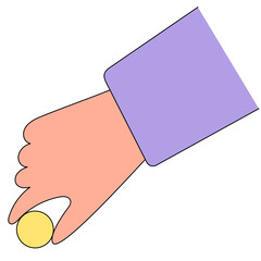 Hand holding coin