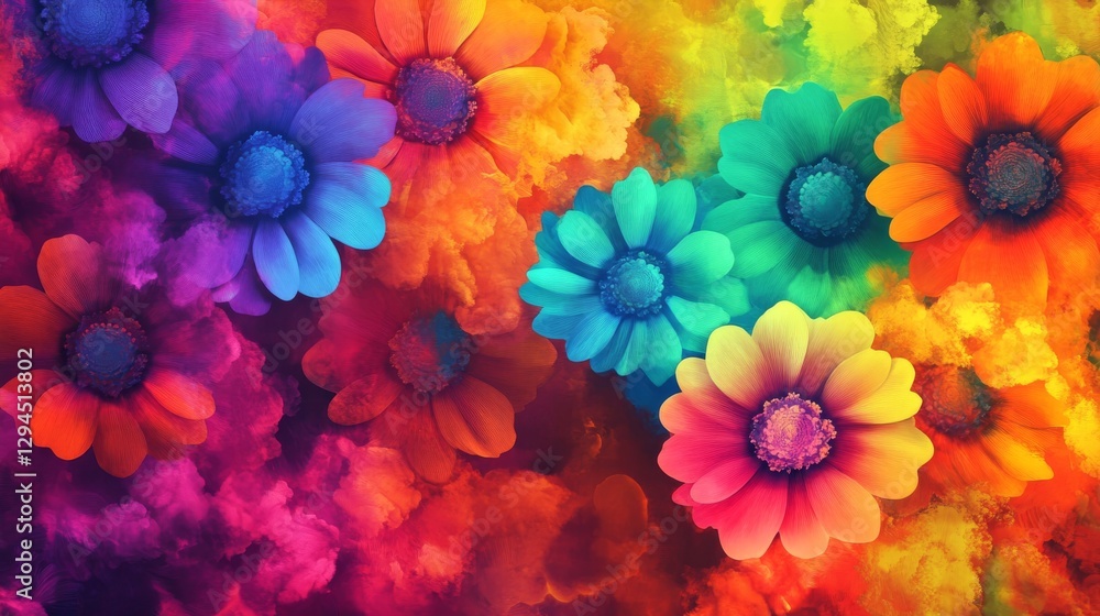 Poster an image with a backdrop of colors or patterns