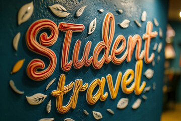 Student Travel Text Typography