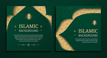 Social media template islamic background for greeting