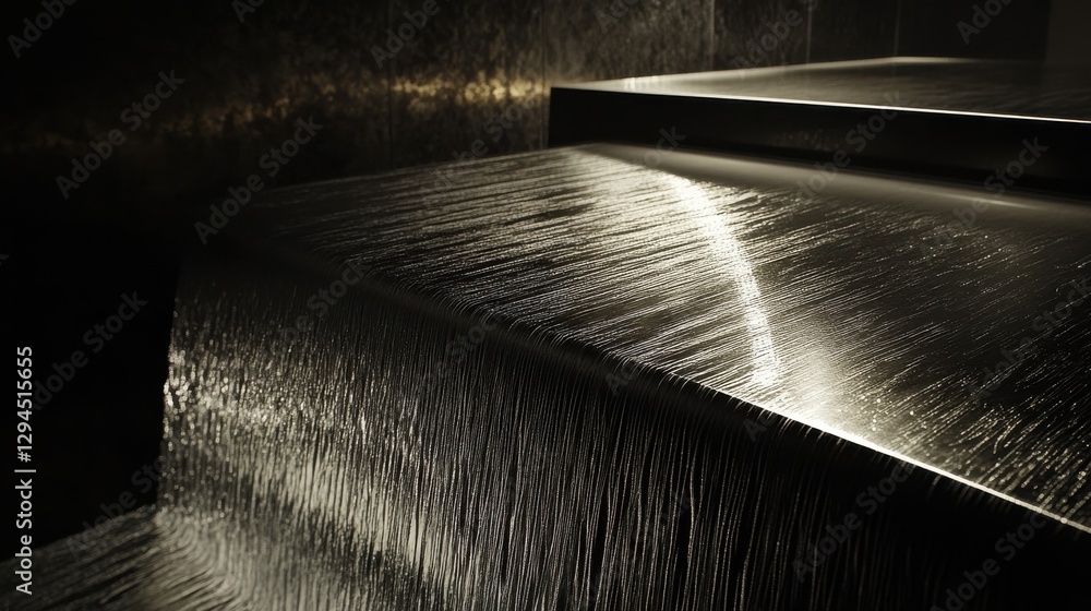 Poster elegant waterfall feature with modern design in minimalist setting