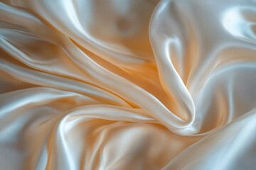 Obraz premium Soft and luxurious fabric draping gracefully in warm light showcasing intricate textures and smoothness