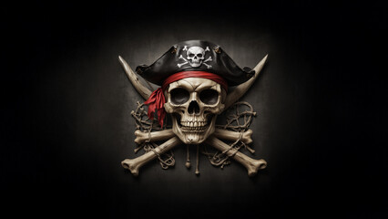 Fototapeta premium pirate skull and crossbones