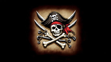Fototapeta premium pirate skull and crossbones