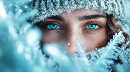 Enchanting Gaze Winter's Frozen Embrace