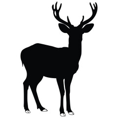   quite Dear silhouette vector illustration black and white