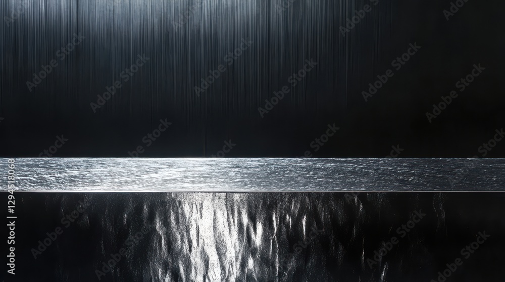 Poster abstract minimalistic image featuring waterfall motion on a dark background