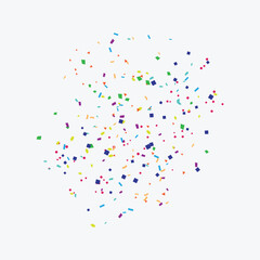 colorful confetti on white background