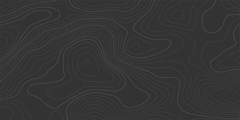Abstract black and white wavy topography map background. Topography relief and topographic map wave line background. Vector illustration.