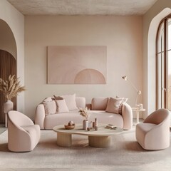 An Interior Depiction of a Modern Living Room Design